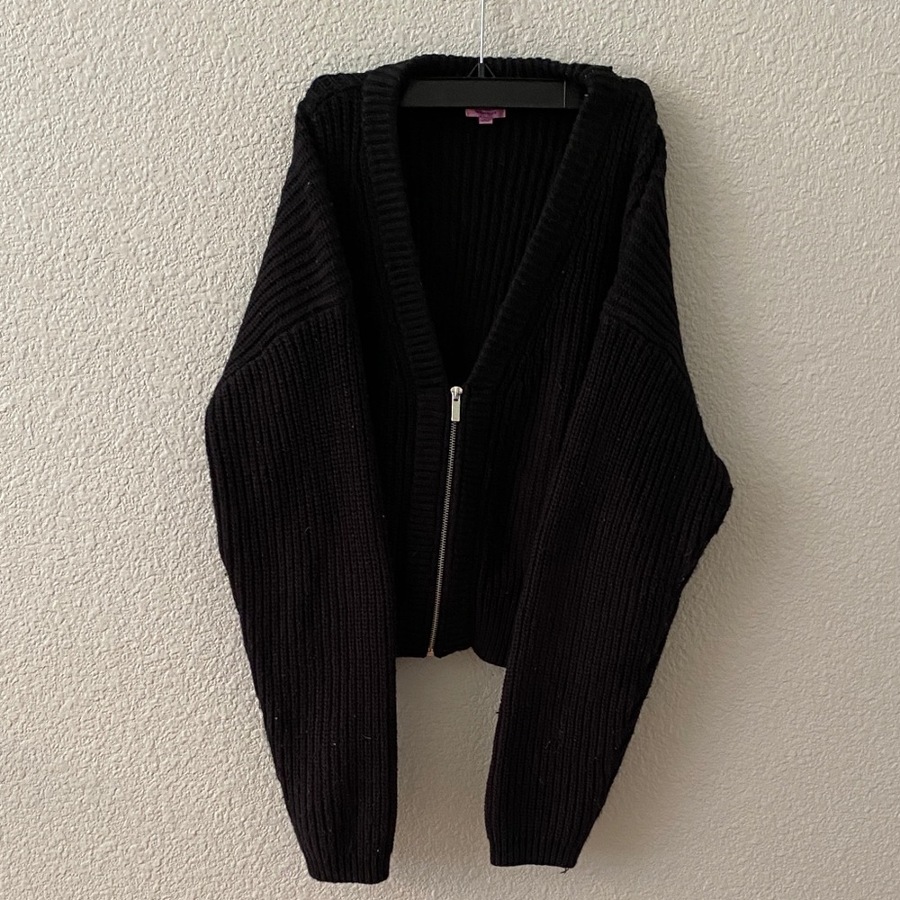 Miami Black Ribbed Women's Cardigan